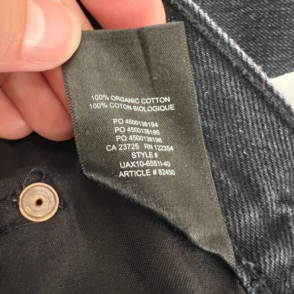 Denim Forum The‎ Patti Mid Rise Straight 31L Black Button Fly Sz 23 - Picture 13 of 14